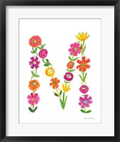 Framed Floral Alphabet Letter XIII