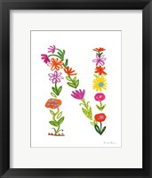 Framed Floral Alphabet Letter XIV