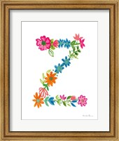 Framed Floral Alphabet Letter XXVI
