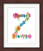Framed Floral Alphabet Letter XXVI