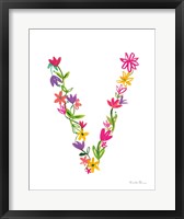Framed Floral Alphabet Letter XXII