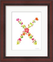 Framed Floral Alphabet Letter XXIV