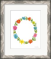 Framed Floral Alphabet Letter XV