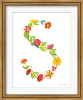 Framed Floral Alphabet Letter XIX