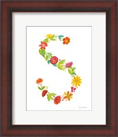 Framed Floral Alphabet Letter XIX