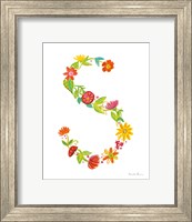 Framed Floral Alphabet Letter XIX