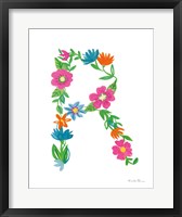 Framed Floral Alphabet Letter XVIII