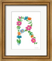 Framed Floral Alphabet Letter XVIII