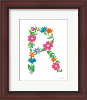 Framed Floral Alphabet Letter XVIII