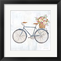 Vintage Bike With Flower Basket II Framed Print