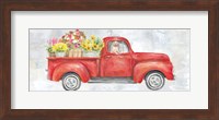 Framed Vintage Red Truck Panel