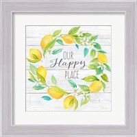 Framed Our Happy Place Lemon Wreath