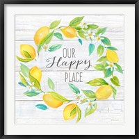 Framed Our Happy Place Lemon Wreath