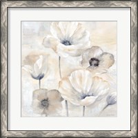 Framed Gray Poppy Garden I