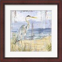 Framed 'Birds of the Coast Rustic I' border=