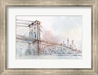 Framed Blushing Brooklyn Bridge