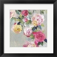 Framed Cascade of Roses I