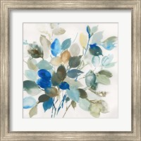 Framed Blue Leaves I