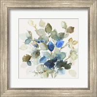 Framed Blue Leaves II