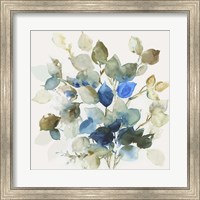 Framed Blue Leaves II