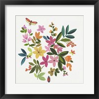 Framed 'Folky Flowers I' border=