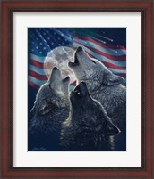 Framed Wolf Trinity Patriotic