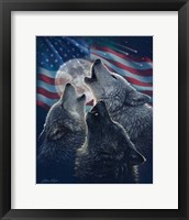 Framed Wolf Trinity Patriotic