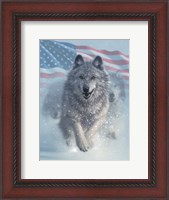 Framed Running Wolves America