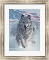 Framed Running Wolves America