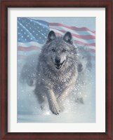 Framed Running Wolves America
