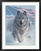 Framed Running Wolves America