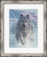 Framed Running Wolves America