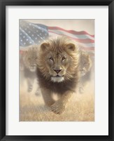 Framed Running Lions America