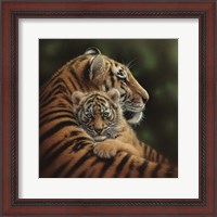 Framed Tiger Mother and Cub - Cherished