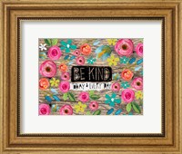 Framed Be Kind Wood Background