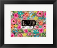 Framed Be Kind Wood Background