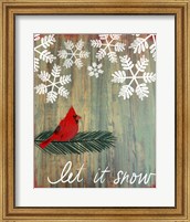Framed Let It Snow Cardinal