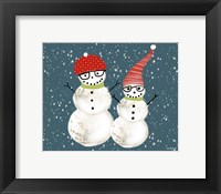 Framed Pair of Snowmen
