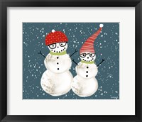 Framed Pair of Snowmen