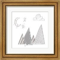 Framed Moon and Mountains