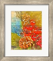 Framed Pinecone and Berries