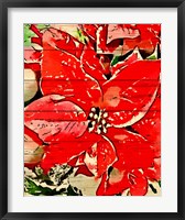 Framed Poinsettia Red