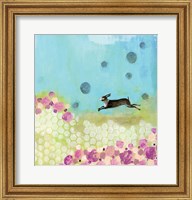 Framed Purple and Yellow Bunny