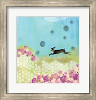 Framed Purple and Yellow Bunny