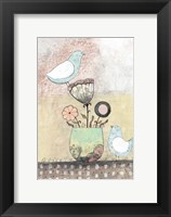 Framed Birds Together - Floral