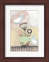 Framed Birds Together - Floral