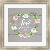 Framed Love Wreath - Gray