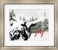 Framed Joy to the World Longhorn