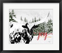 Framed Joy to the World Longhorn