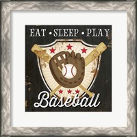 Framed Eat, Sleep, Play, Baseball